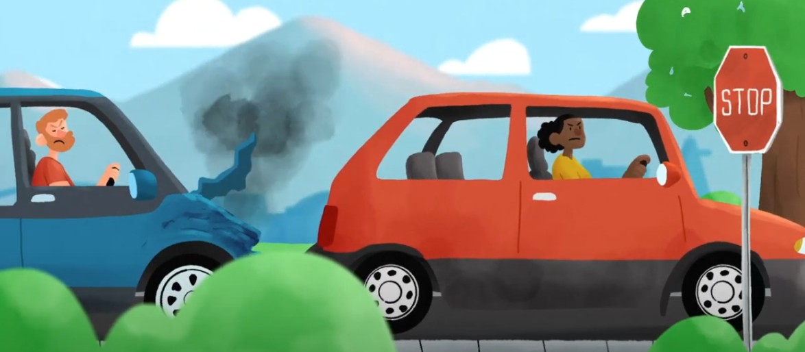 Image of a preventable car accident